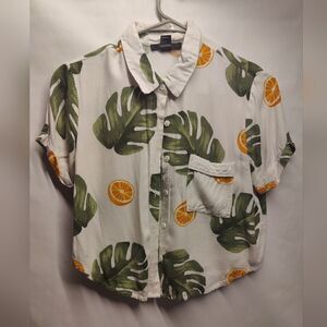 Forever 21 - Fruit Print Crop Blouse - Women's Size Small